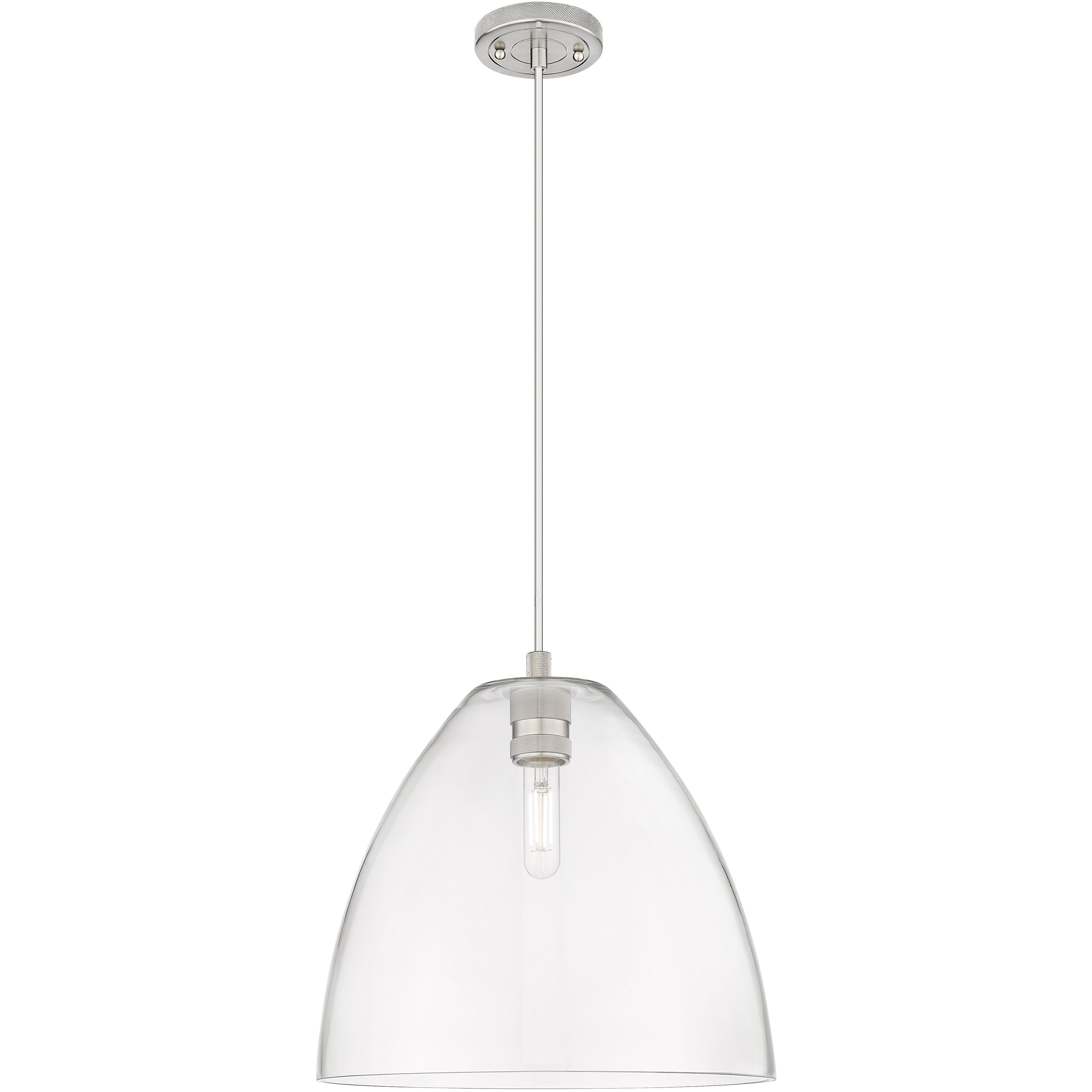 Crown Point 1 Light 12 inch Satin Nickel Pendant Ceiling Light in Clear Glass