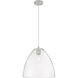 Crown Point 1 Light 12 inch Satin Nickel Pendant Ceiling Light in Clear Glass