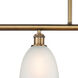 Ballston Castile 4 Light 48 inch Brushed Brass Island Light Ceiling Light in White Glass, Ballston