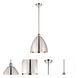 Ballston Dome 1 Light 12 inch Polished Nickel Pendant Ceiling Light