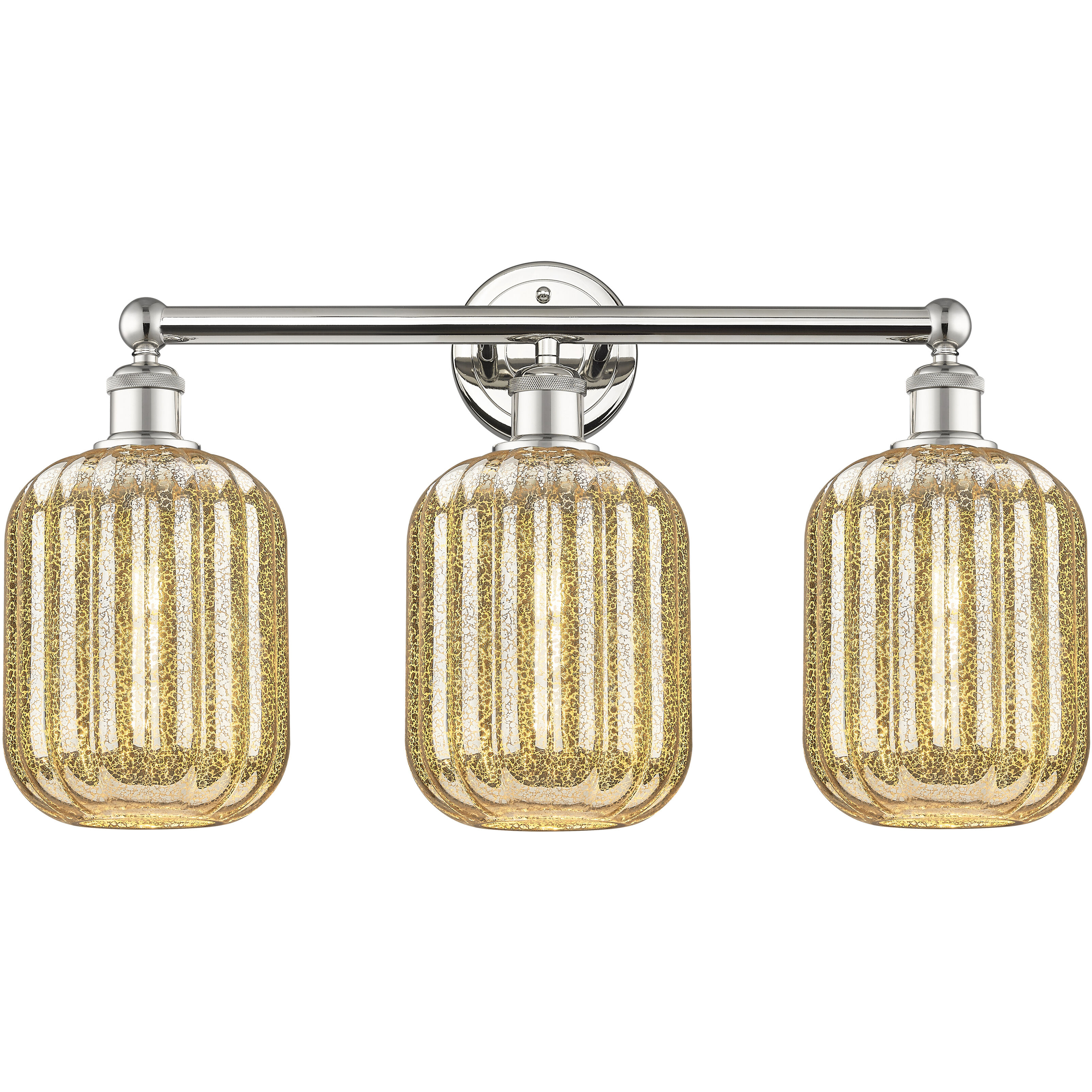Edison Preston 3 Light 24.75 inch Polished Nickel Bath Vanity Light Wall Light in Mercury