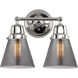 Aditi Small Cone 2 Light 14.25 inch Polished Chrome Bath Vanity Light Wall Light, Aditi