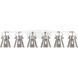 Pilaster II Cone 6 Light 45.5 inch Polished Chrome Bath Vanity Light Wall Light in Plated Smoke Glass