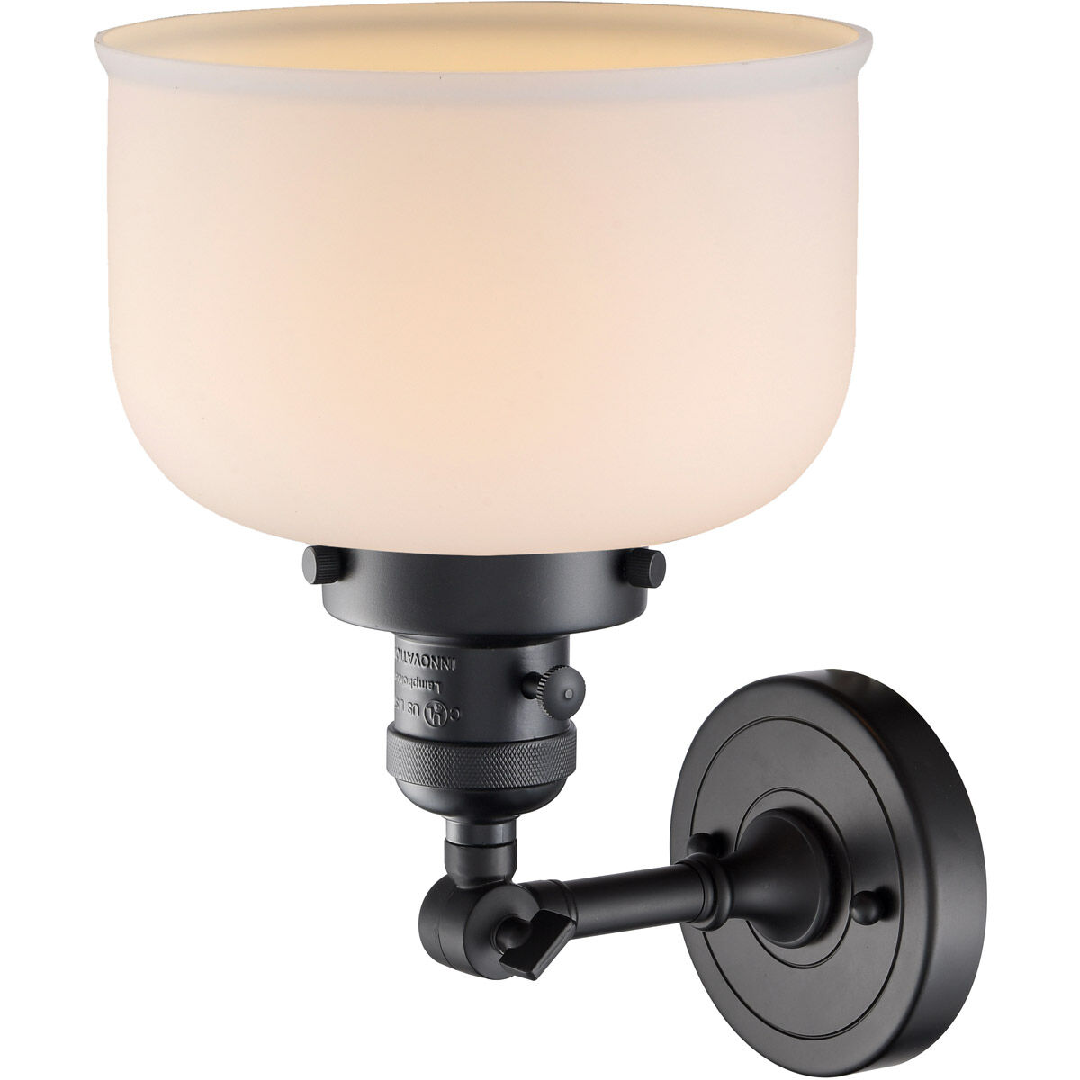 Franklin Restoration Large Bell LED 8 inch Matte Black Sconce Wall Light, Franklin Restoration