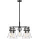 Newton Cone 5 Light 26 inch Matte Black Chandelier Ceiling Light in Clear Glass