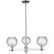 Arcadia Athens Water Glass 3 Light 27.75 inch Polished Chrome Chandelier Ceiling Light