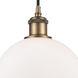 Ballston Athens 1 Light 8 inch Brushed Brass Mini Pendant Ceiling Light in Matte White Glass, Ballston