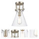 Restoration Newton LED 8 inch Brushed Satin Nickel Flush Mount Ceiling Light, Restoration