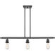 Ballston Bare Bulb 3 Light 36 inch Matte Black Island Light Ceiling Light, Ballston