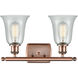 Ballston Hanover 2 Light 16 inch Antique Copper Bath Vanity Light Wall Light in Fishnet Glass, Ballston
