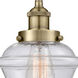 Edison Oxford LED 8 inch Antique Brass Mini Pendant Ceiling Light