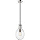 Norwalk 1 Light 9 inch Polished Nickel Mini Pendant Ceiling Light in Clear Glass
