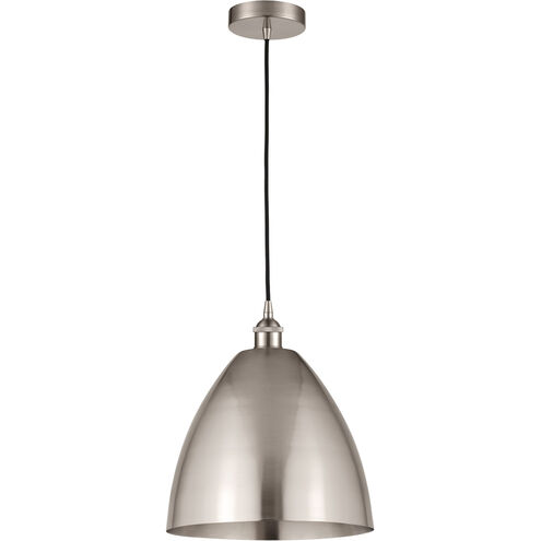 Edison Dome LED 12 inch Brushed Satin Nickel Mini Pendant Ceiling Light