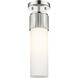 Bolivar 1 Light 4 inch Polished Nickel Flush Mount Ceiling Light in Matte White Glass