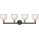 Dayton 4 Light 32.5 inch Black Antique Brass Bath Vanity Light Wall Light in White