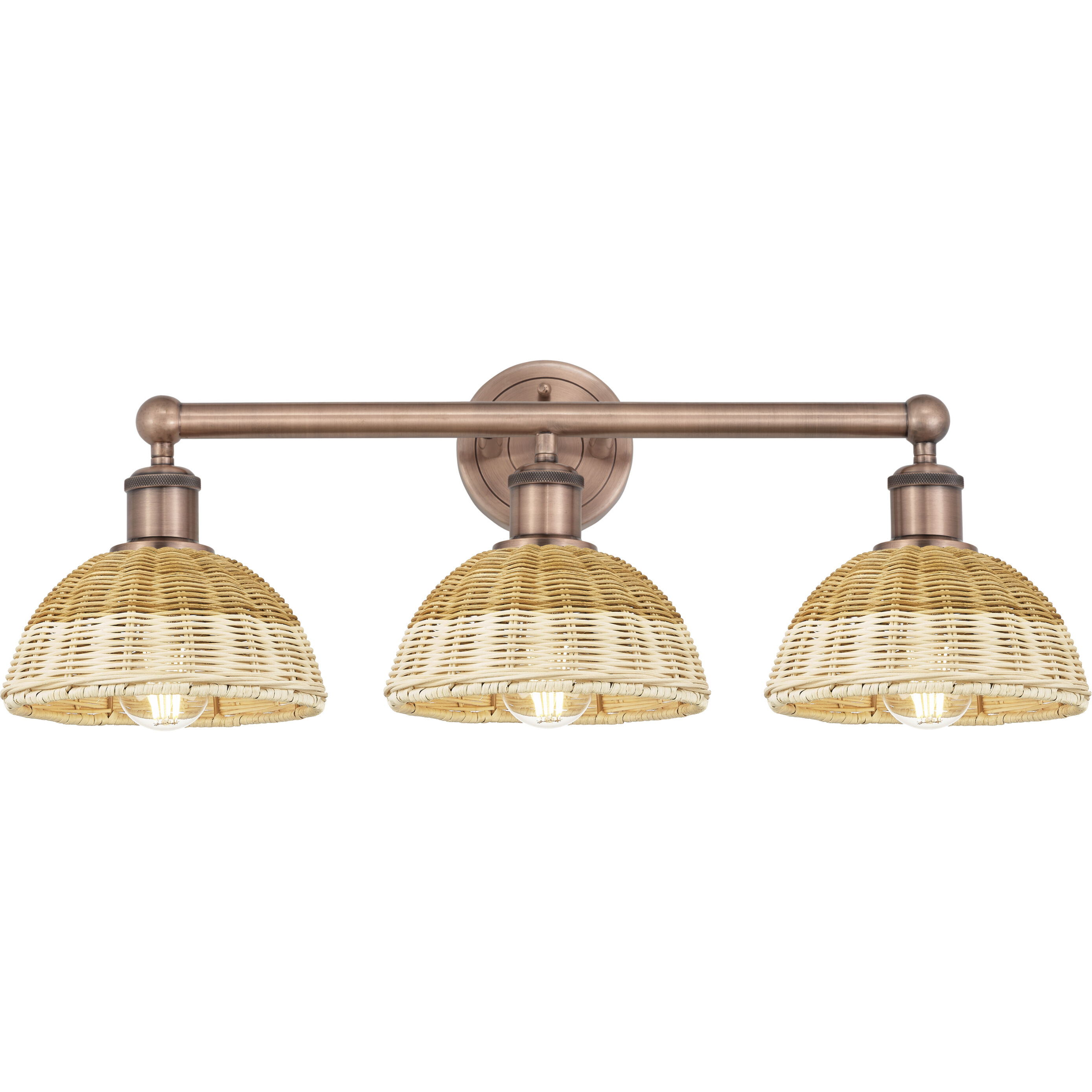 Edison Bristol Natural II 3 Light 26 inch Antique Copper Bath Vanity Light Wall Light