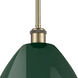 Ballston Plymouth Dome 1 Light 12 inch Antique Brass Pendant Ceiling Light in Matte Green