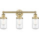 Dover 3 Light 24.5 inch Brushed Brass Bath Vanity Light Wall Light in Clear