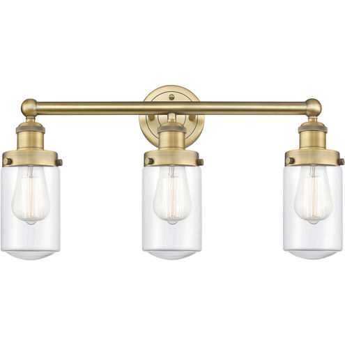 Dover 3 Light 24.5 inch Brushed Brass Bath Vanity Light Wall Light in Clear