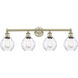 Waverly 4 Light 33 inch Antique Brass Bath Vanity Light Wall Light