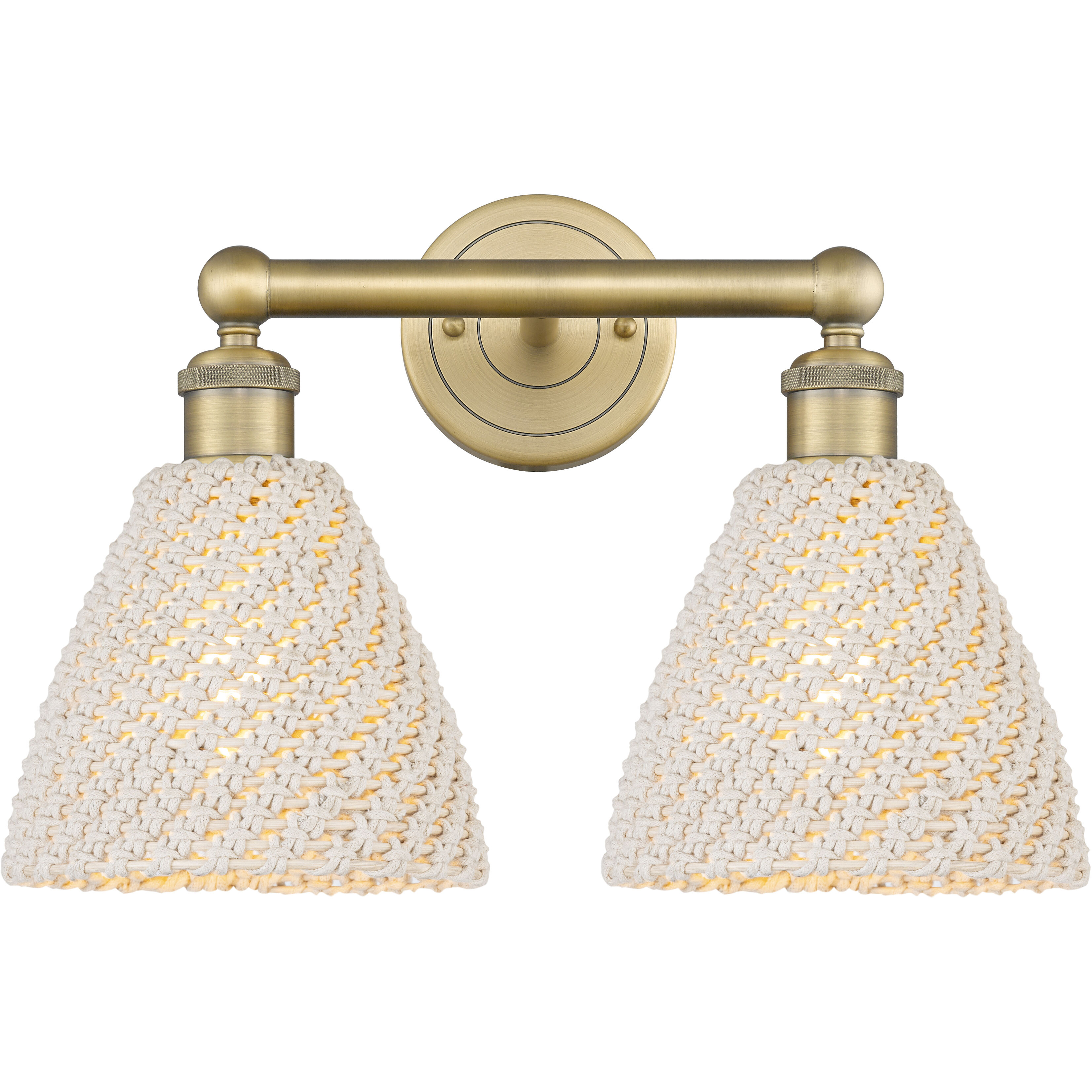 Edison Bristol Natural 2 Light 16.5 inch Brushed Brass Bath Vanity Light Wall Light