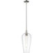 Downtown Urban Chelsea 1 Light 8 inch Polished Nickel Mini Pendant Ceiling Light in Seedy Glass