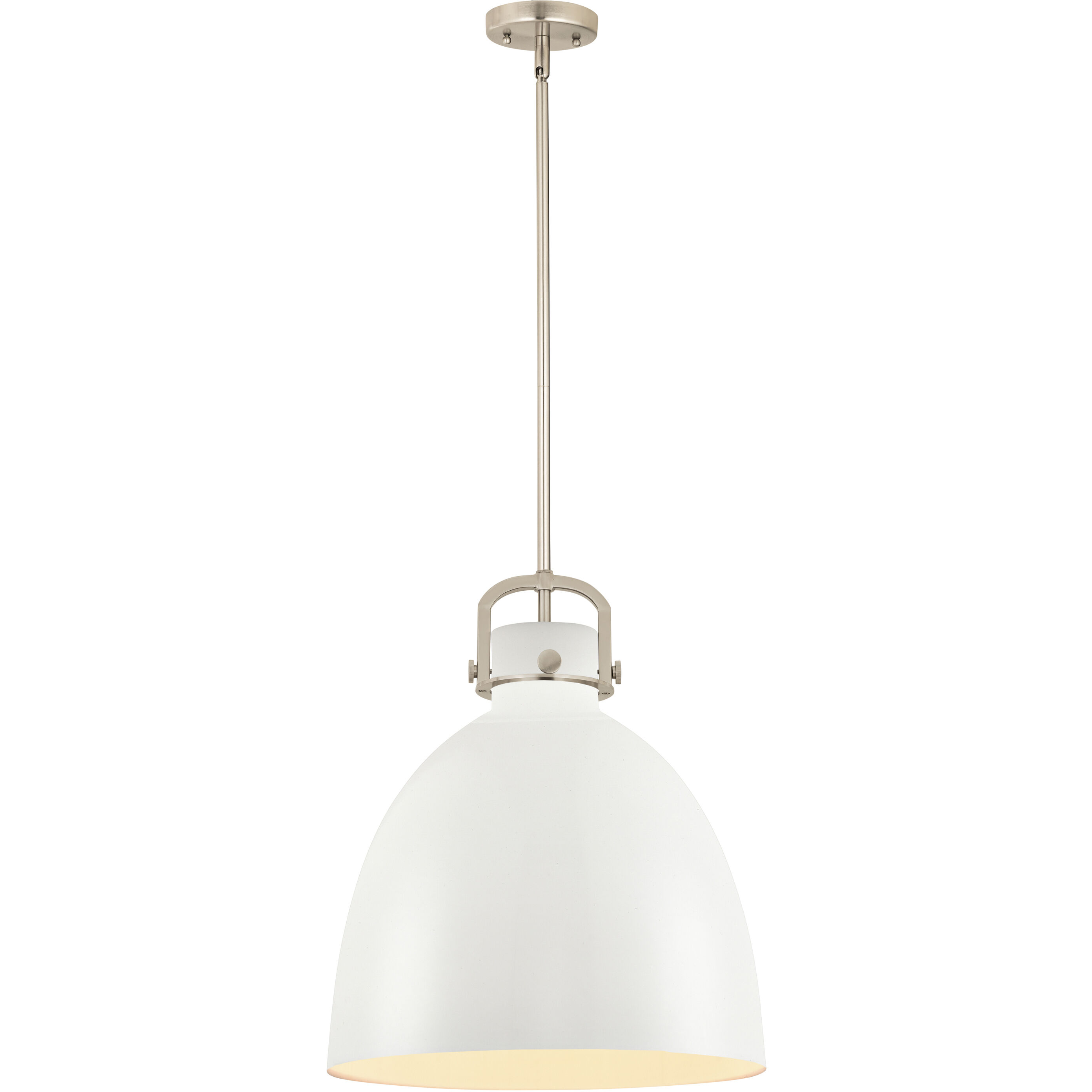 Newton Bell 1 Light 16 inch Satin Nickel Stem Hung Pendant Ceiling Light