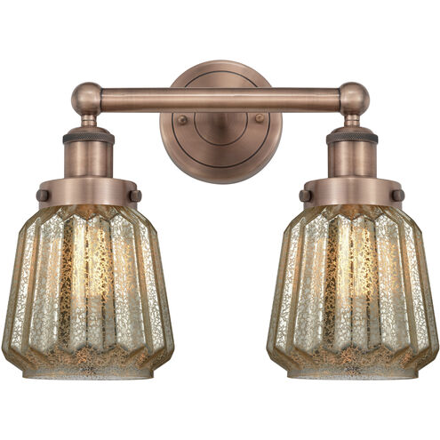 Chatham 2 Light 15.5 inch Antique Copper Bath Vanity Light Wall Light in Mercury