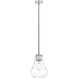 Fairfield LED 7 inch Brushed Satin Nickel Mini Pendant Ceiling Light in Clear Glass
