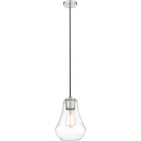 Fairfield LED 7 inch Brushed Satin Nickel Mini Pendant Ceiling Light in Clear Glass
