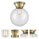 Aditi X-Large Beacon LED 10 inch Antique Brass Flush Mount Ceiling Light in Clear Glass, Aditi