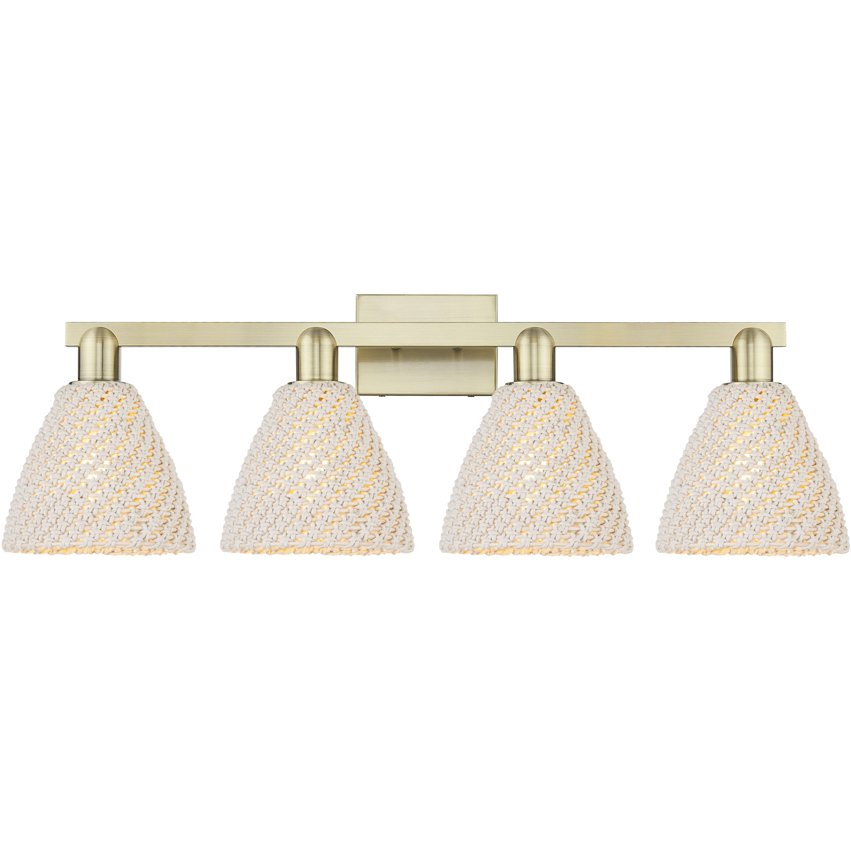 Natural Ballston Dome 4 Light 36 inch Antique Brass Bath Vanity Light Wall Light