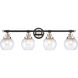 Saybrook 2 Light 33.25 inch Black Polished Nickel Bath Vanity Light Wall Light in Clear Glass