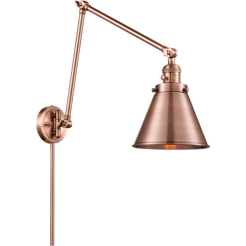 Appalachian 30 inch 3.5 watt Antique Copper Swing Arm Wall Light, Franklin Restoration