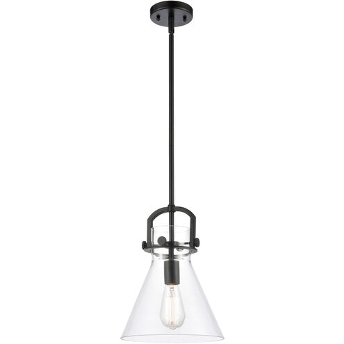 Downtown Urban Newton Cone 1 Light 10 inch Matte Black Mini Pendant Ceiling Light in Clear