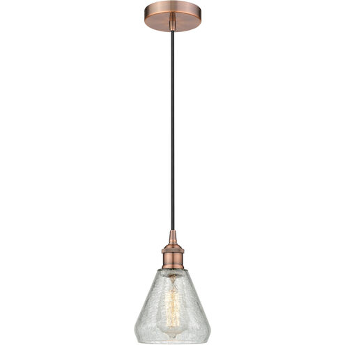 Edison Conesus LED 6 inch Antique Copper Mini Pendant Ceiling Light