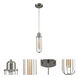 Austere Muselet LED 5 inch Brushed Satin Nickel Mini Pendant Ceiling Light, Austere