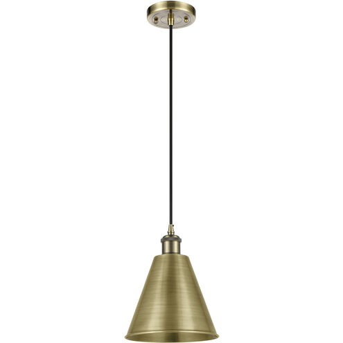 Ballston Cone 1 Light 8 inch Antique Brass Mini Pendant Ceiling Light