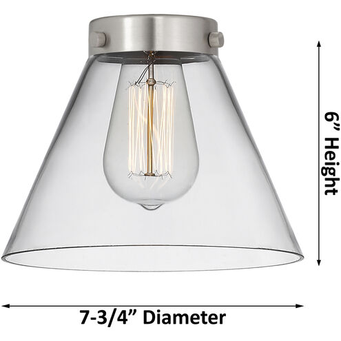 Franklin Restoration Large Cone 2 Light 18 inch Matte Black Bath Vanity Light Wall Light in Clear Glass, Franklin Restoration