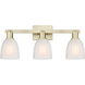 Arcadia Brookfield 3 Light 24.75 inch Antique Brass Bath Vanity Light Wall Light