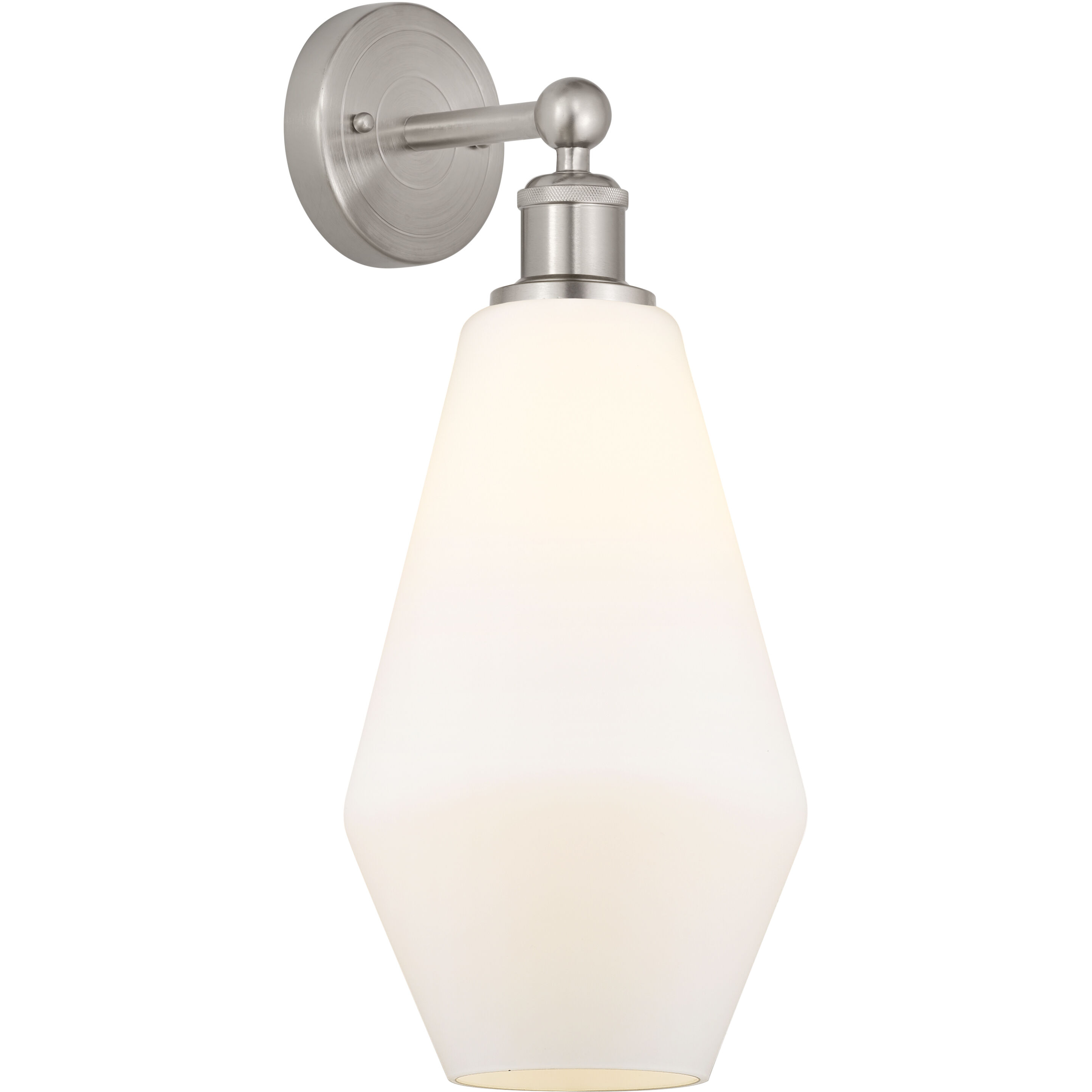 Edison Cindyrella 1 Light 7 inch Brushed Satin Nickel Sconce Wall Light in Matte White Glass