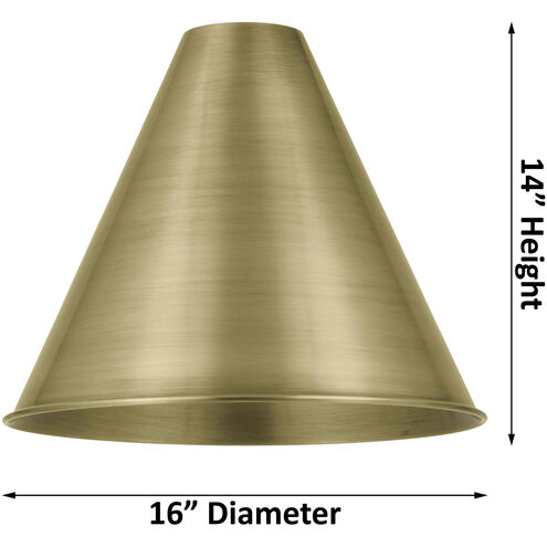 Ballston Cone LED 16 inch Antique Brass Mini Pendant Ceiling Light