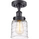 Ballston Bell LED 5 inch Matte Black Semi-Flush Mount Ceiling Light in Clear with Cage