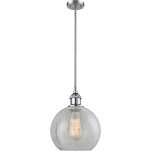 Ballston Athens LED 8 inch Polished Chrome Pendant Ceiling Light in Clear Crackle Glass, Ballston