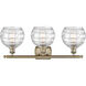 Ballston Deco Swirl 3 Light 26 inch Antique Brass Bath Vanity Light Wall Light in Incandescent, Athens, Deco Swirl Glass, Ballston