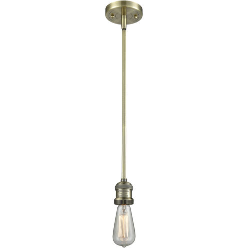 Franklin Restoration Bare Bulb 1 Light 2 inch Antique Brass Mini Pendant Ceiling Light in Incandescent