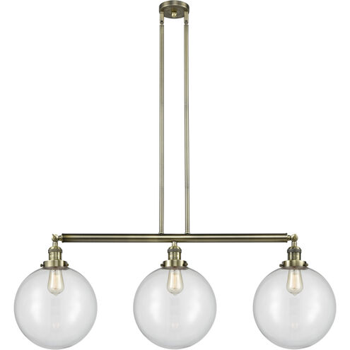 Franklin Restoration XX-Large Beacon LED 44 inch Antique Brass Island Light Ceiling Light in Clear Glass, Franklin Restoration
