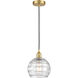 Edison Athens Deco Swirl LED 8 inch Satin Gold Mini Pendant Ceiling Light