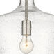 Lowell LED 12 inch Brushed Satin Nickel Mini Pendant Ceiling Light in Seedy Glass