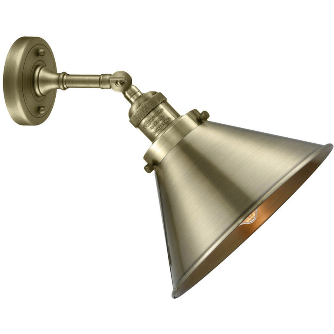 Franklin Restoration Briarcliff 1 Light 10 inch Antique Brass Sconce Wall Light, Franklin Restoration